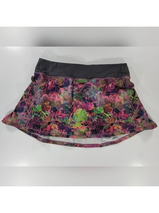 lululemon athletica Pants - Lululemon 10 Pace Rival Mid-Rise Skirt Skort Vivid Floral Tone Multi Activewear
